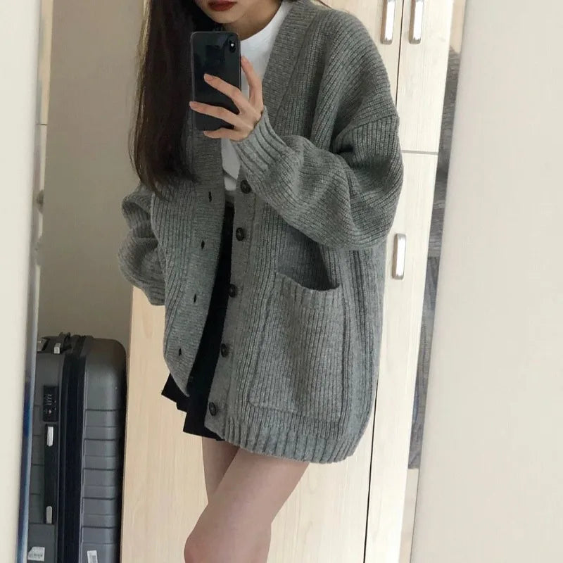 Oversized Knitted Cardigan Sweater