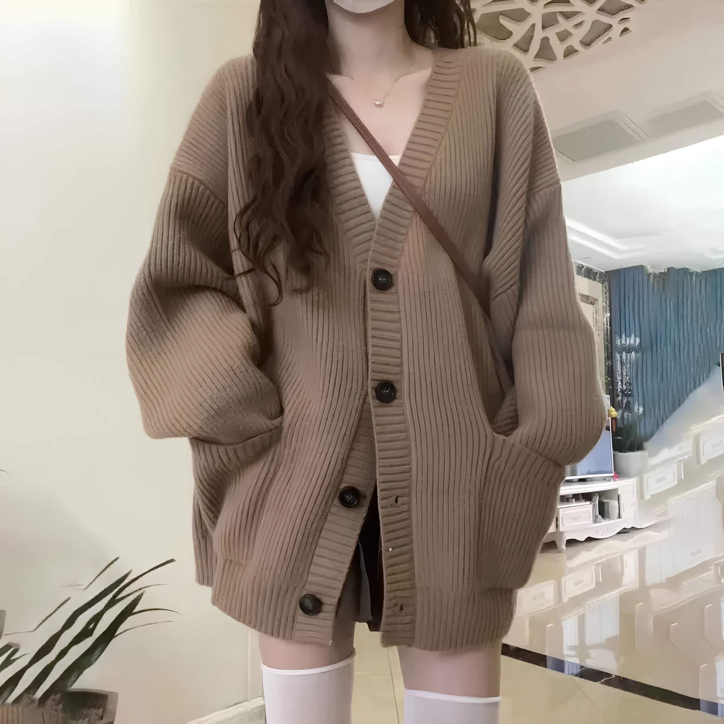 Oversized Knitted Cardigan Sweater