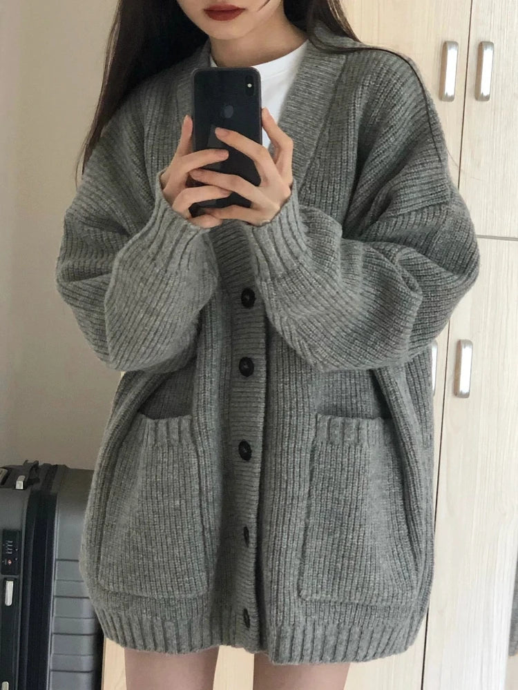 Oversized Knitted Cardigan Sweater